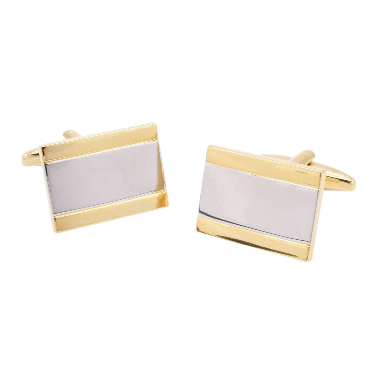 Two Tone Rectangle Cufflinks (Engravable) | Ashton and Finch