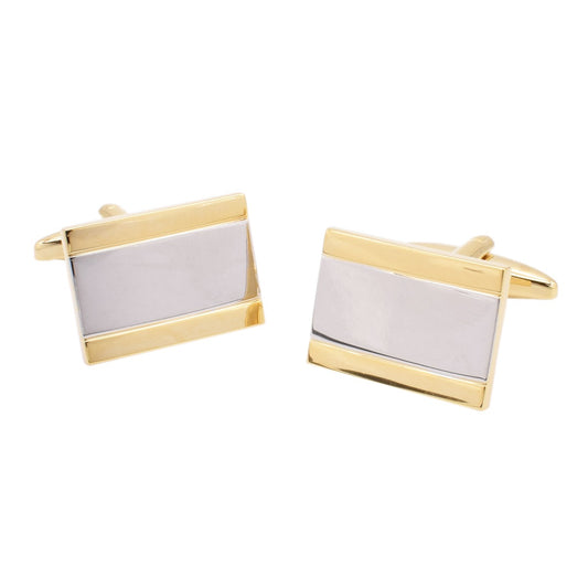 Two Tone Rectangle Cufflinks (Engravable) | Ashton and Finch