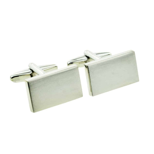 Brushed Matt Finish Deluxe Rectangle Cufflinks - Unboxed | Ashton and Finch