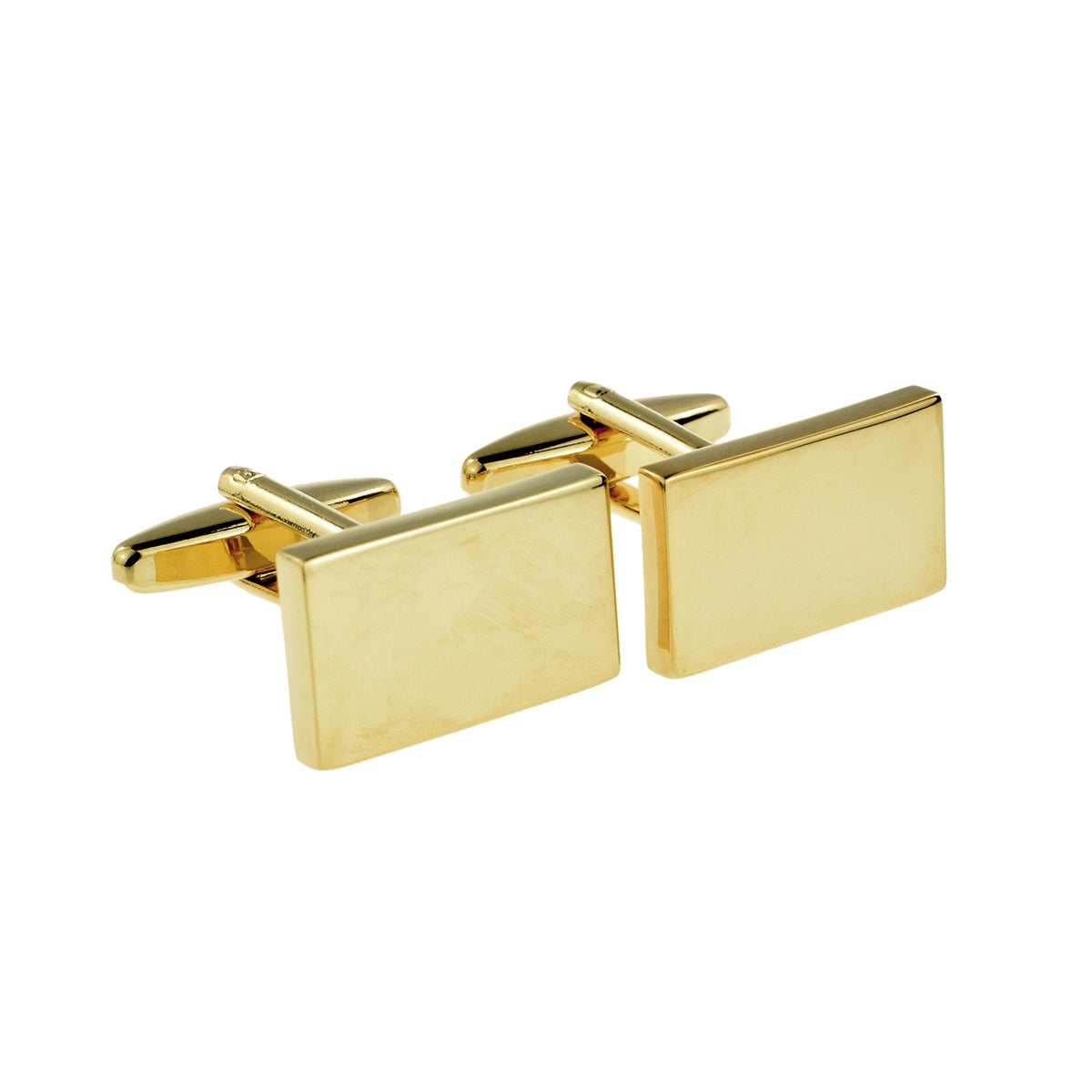 Deluxe Gold Rectangle Cufflinks (20 x 12 x 3mm engravable) | Ashton and Finch