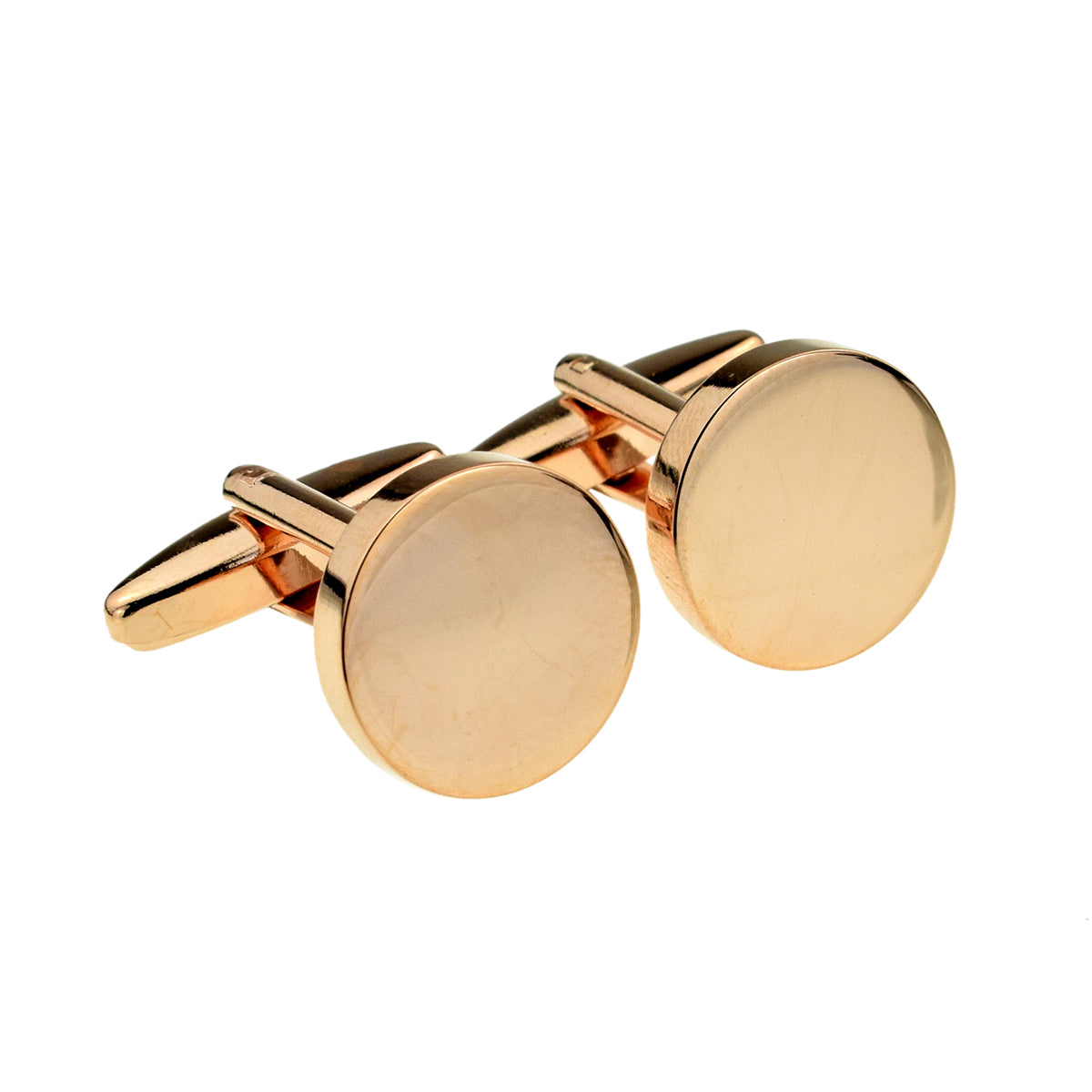 Round 15mm Rose Gold Plated Cufflinks (engravable) | Ashton and Finch