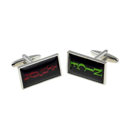 Christmas Naughty / Nice Rectangular Cufflinks | Ashton and Finch