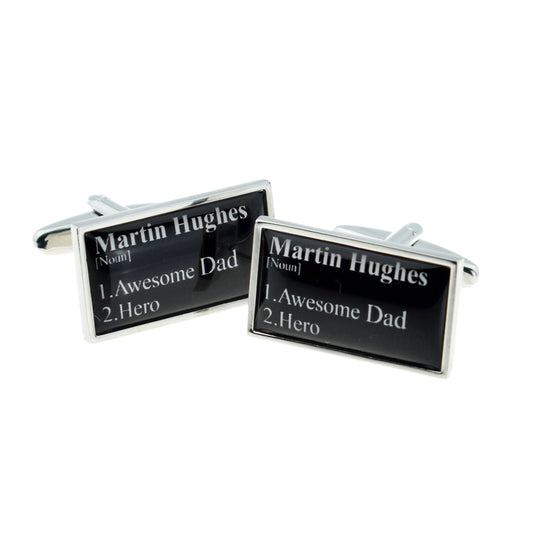 Personalised Awesome Hero Dad Cufflinks | Ashton and Finch