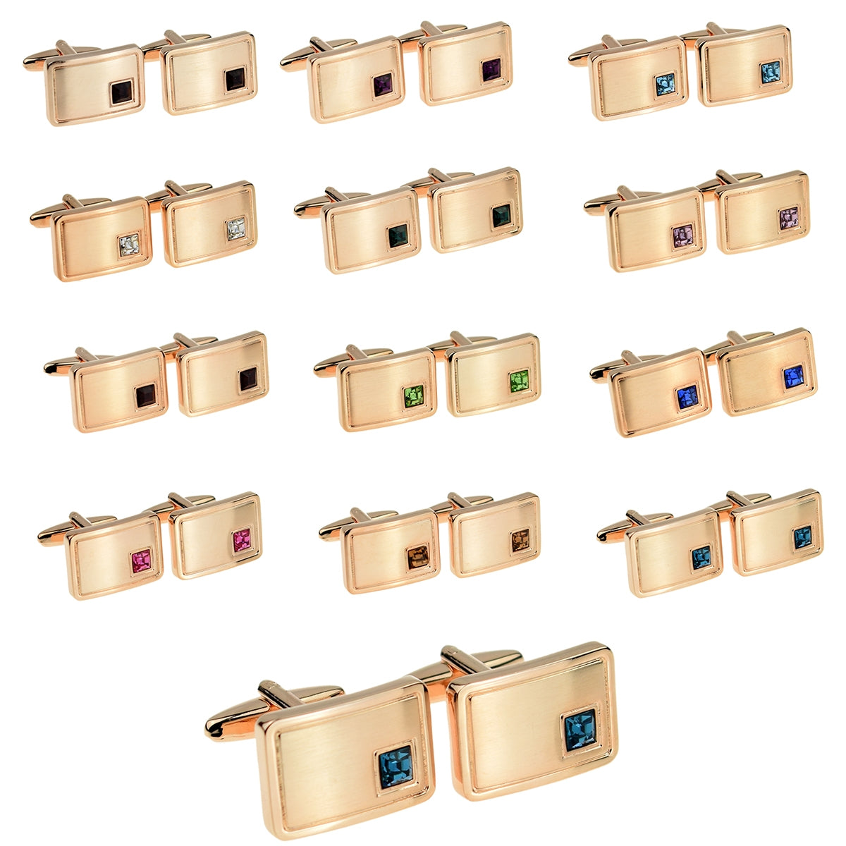 Light Brushed Rose Gold Plated Birthstone / Anniversary Year Cufflinks | Ashton and Finch