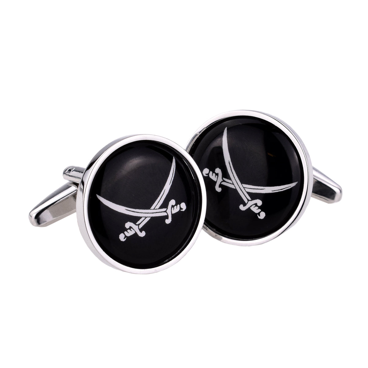 Crossed Swords Design Round Cufflinks | Ashton and Finch