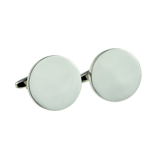 Deluxe Round Cufflinks (20 x 3mm engravable) | Ashton and Finch