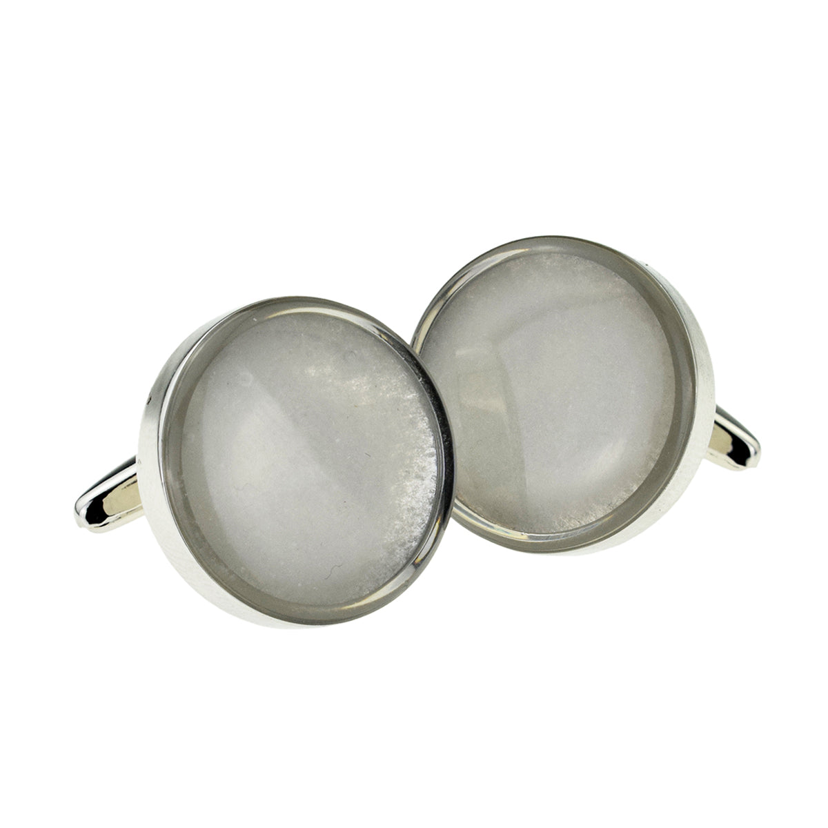Encapsulated Salt 8th Anniversary Cufflinks | Ashton and Finch