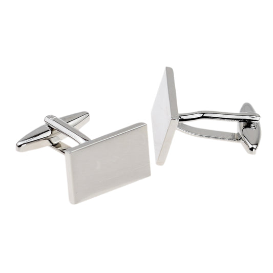 Rectangular Plain Cufflinks Unboxed (20x12mm engravable) | Ashton and Finch