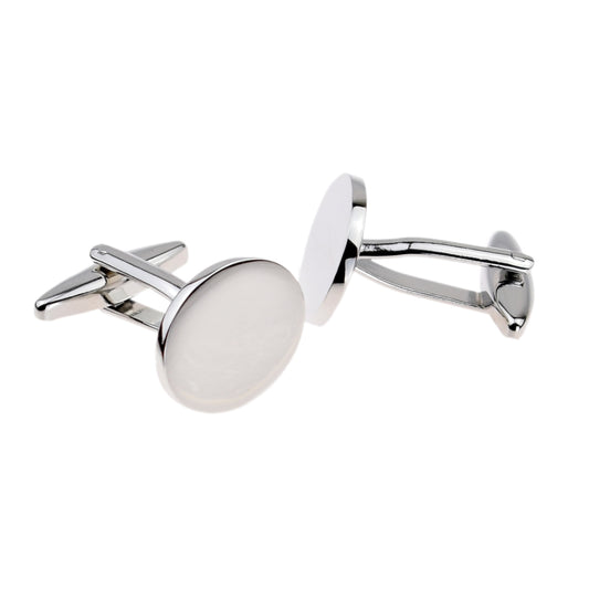 Plain Oval Cufflinks - 18 x 15mm (Engravable) | Ashton and Finch