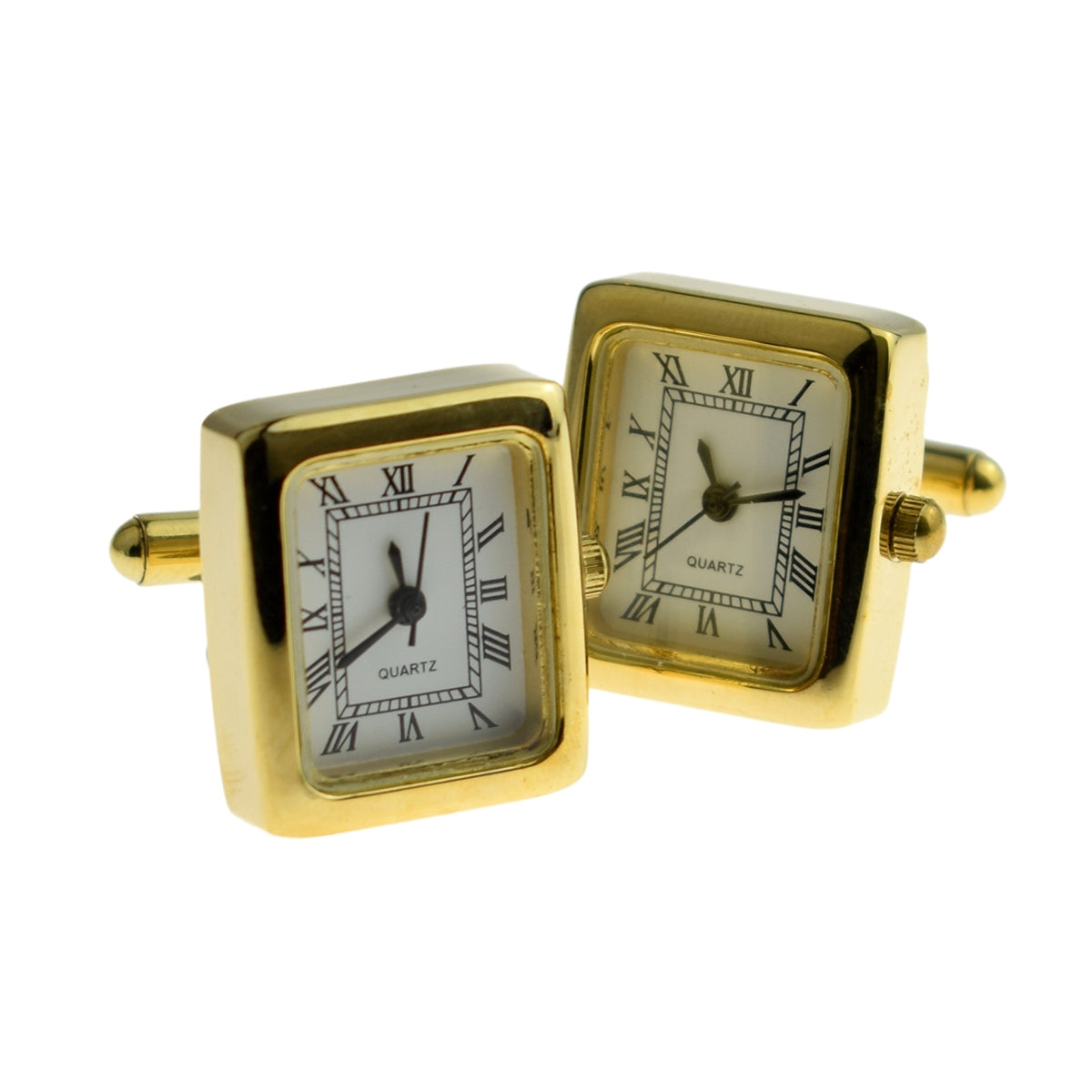 Square Faced Golden Clock Face Cufflinks | Ashton and Finch
