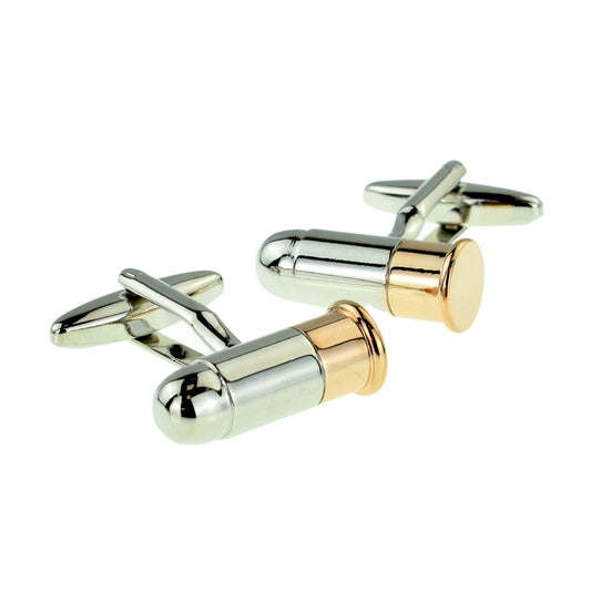 Smaller caliber Rose Gold Ended Bullet Cufflinks | Ashton and Finch