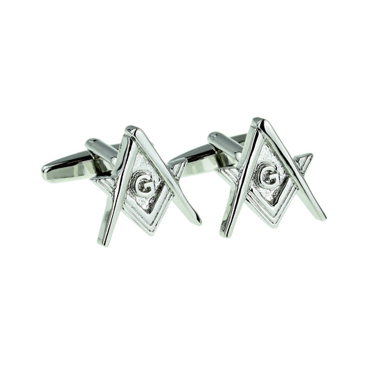 Masonic Compass & Square Cufflinks with G | Ashton and Finch
