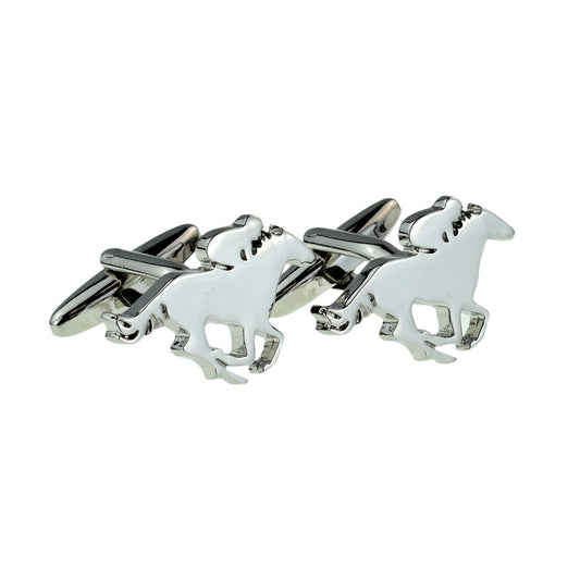 Silhouette of Jockey on Horseback Design Cufflinks | Ashton and Finch