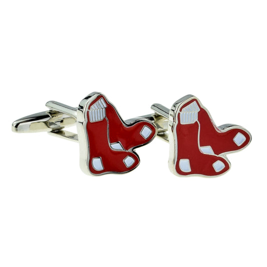 Red Christmas Socks Design Cufflinks | Ashton and Finch