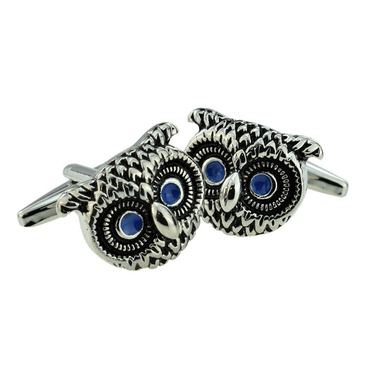 Owl with Blue Eyes Cufflinks | Ashton and Finch
