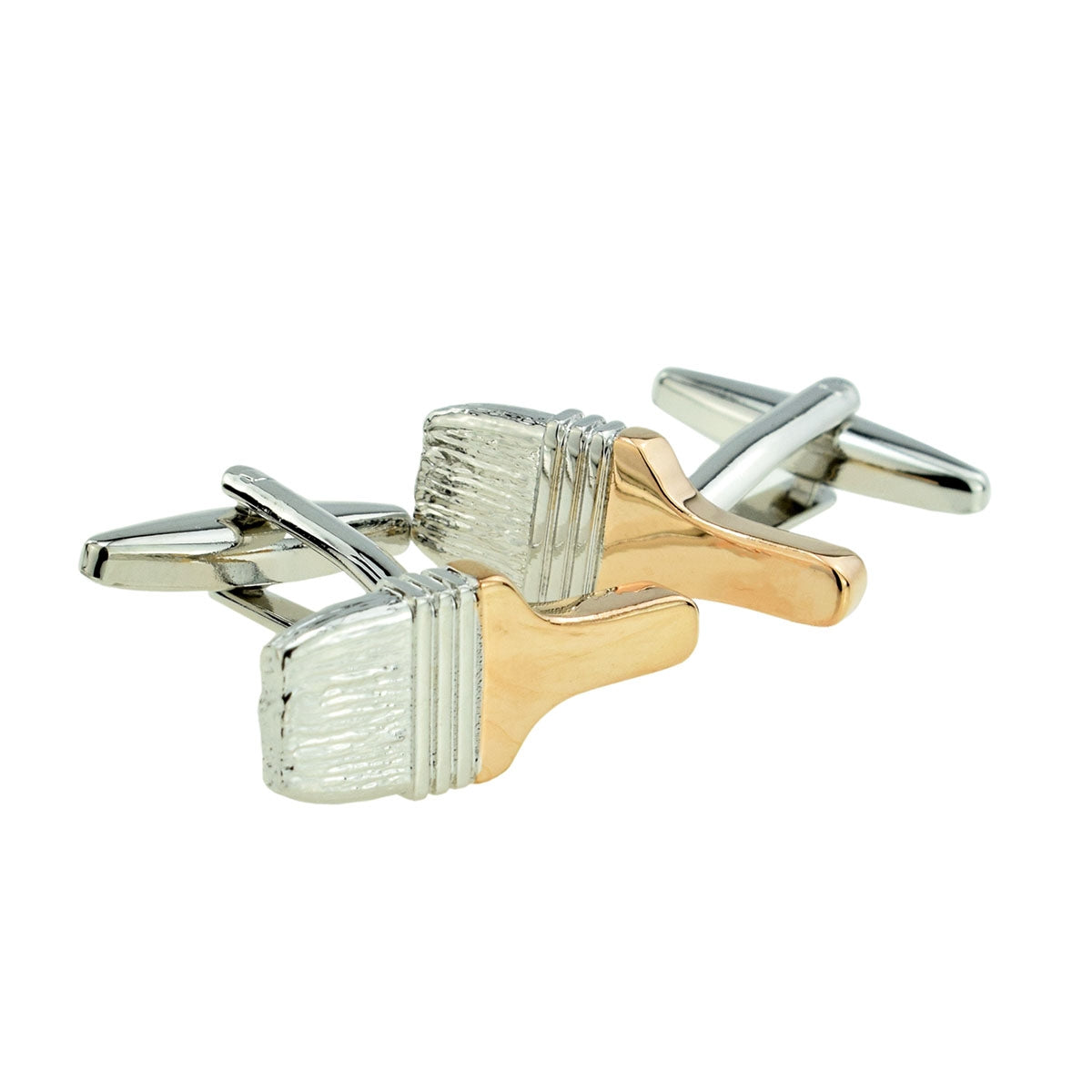 Two Tone Rose Gold and Silver Paint Brush Cufflinks | Ashton and Finch