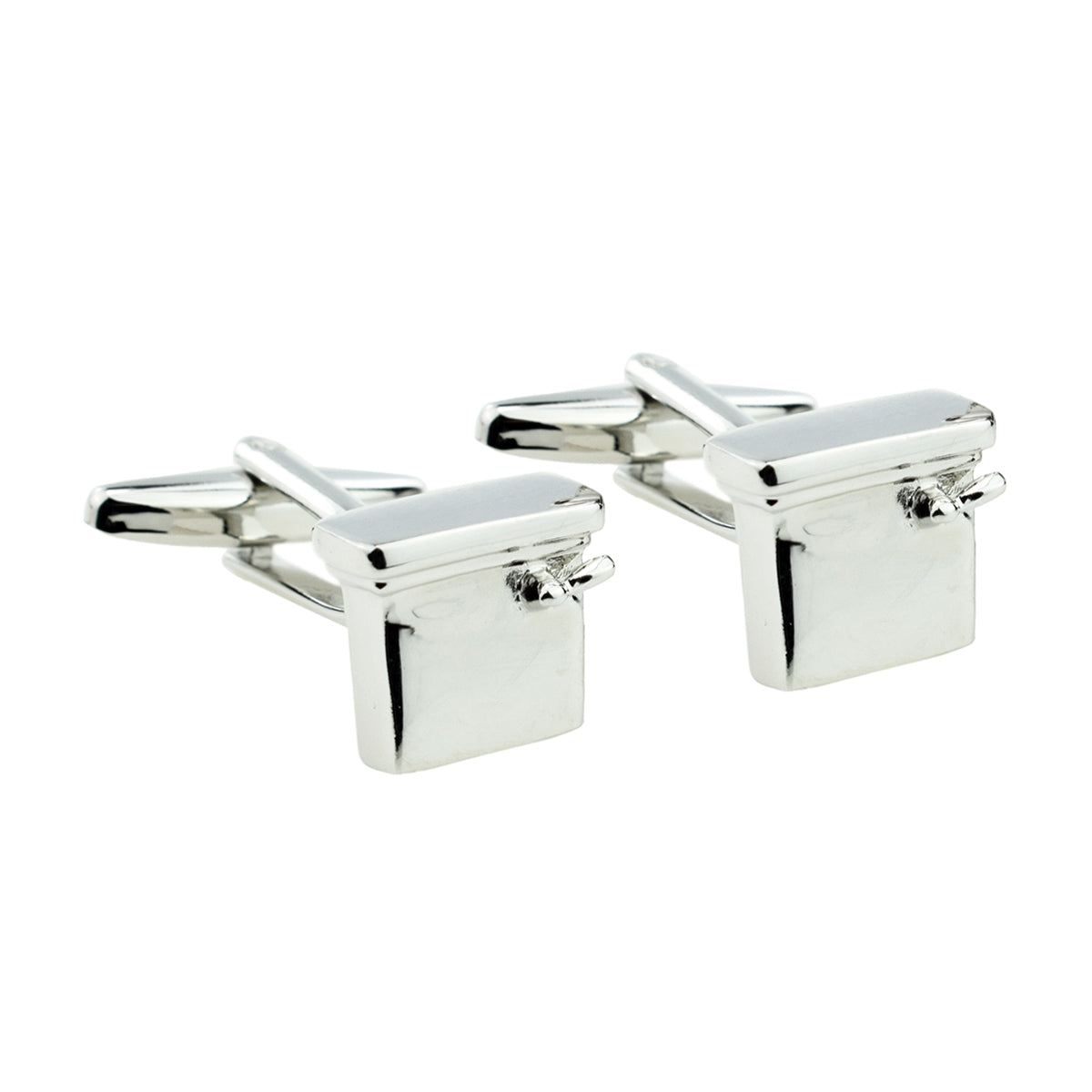 Silver Finish Toilet Cistern Cufflinks | Ashton and Finch