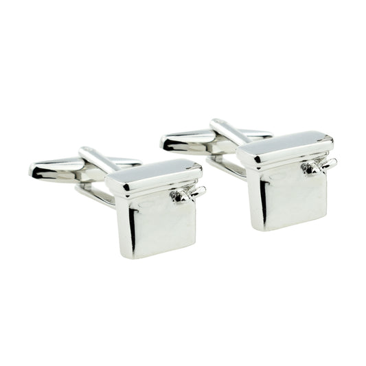 Silver Finish Toilet Cistern Cufflinks | Ashton and Finch