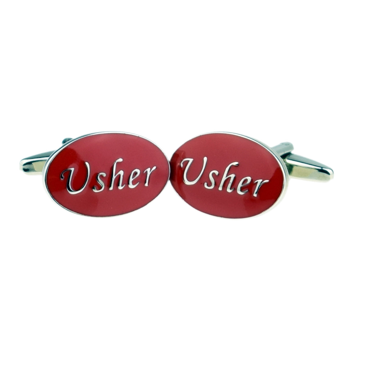 Oval Red Enamel Wedding Cufflinks | Ashton and Finch