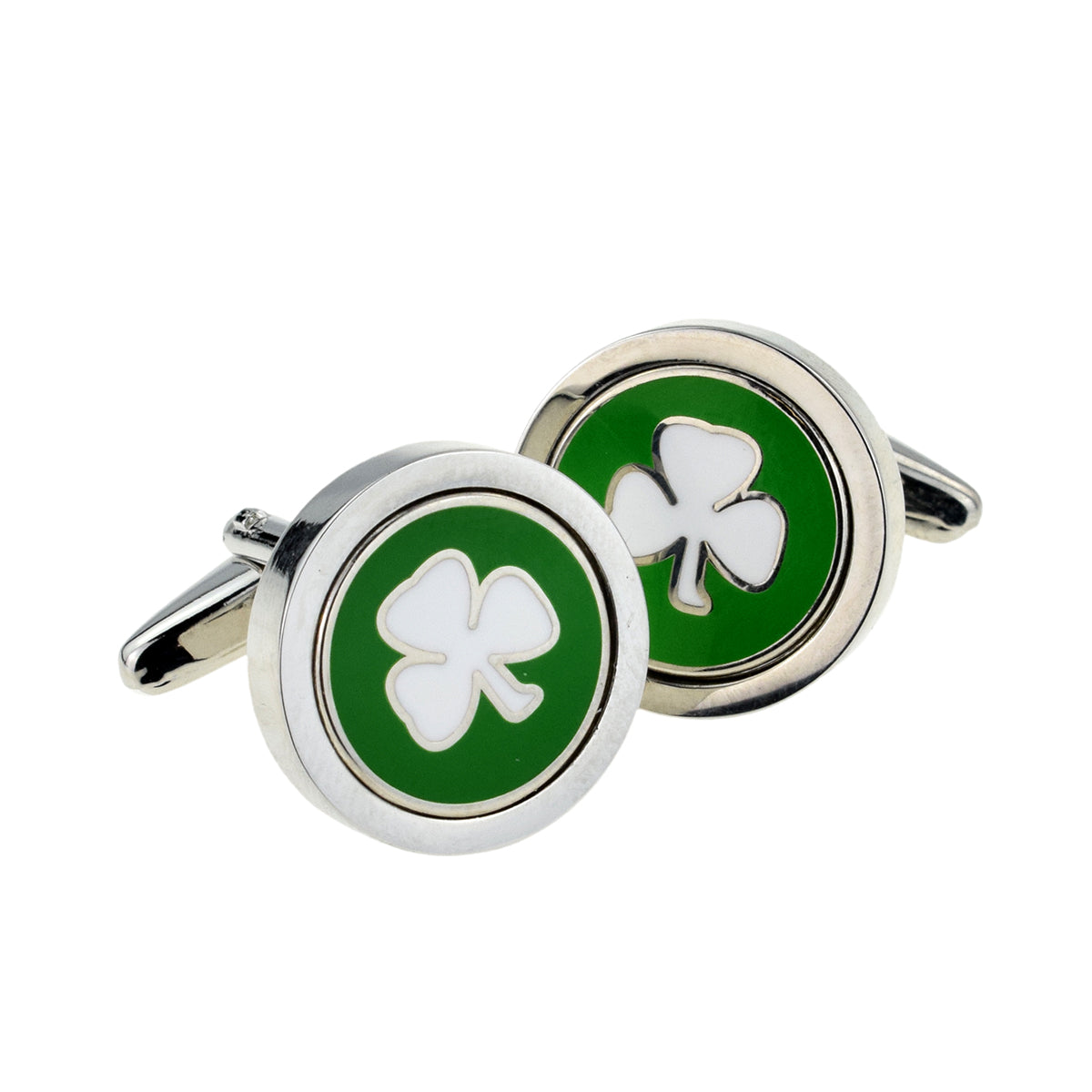 Irish Shamrock Design Round Cufflinks | Ashton and Finch