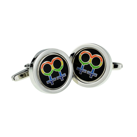 Female Same Sex Rainbow Signs Design Cufflinks | Ashton and Finch
