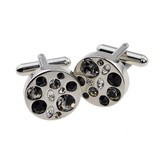 Round Black Diamante Cufflinks NOW 33% OFF previous cost | Ashton and Finch