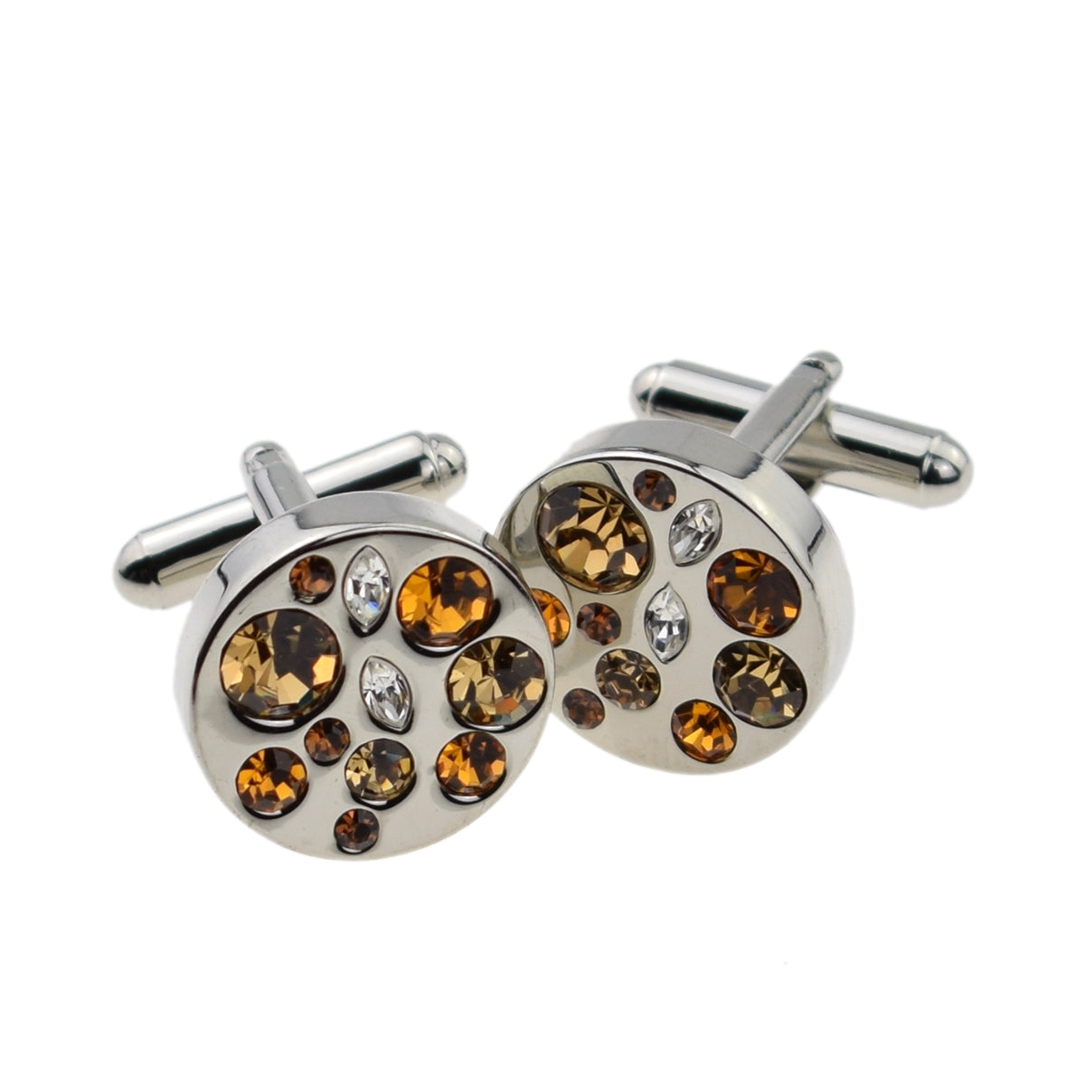 Round Amber Diamante Cufflinks NOW 33% OFF previous cost | Ashton and Finch