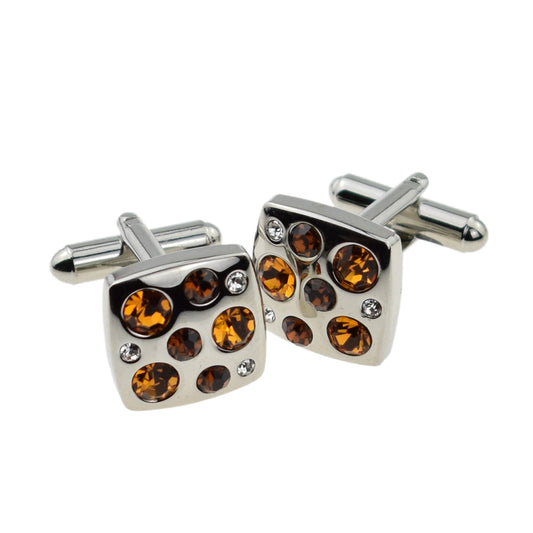 Rounded Square Amber Diamante Cufflinks NOW 33% OFF previous cost | Ashton and Finch