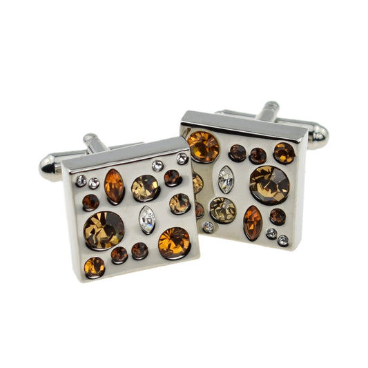 Square Amber Diamante Cufflinks NOW 33% OFF previous cost | Ashton and Finch