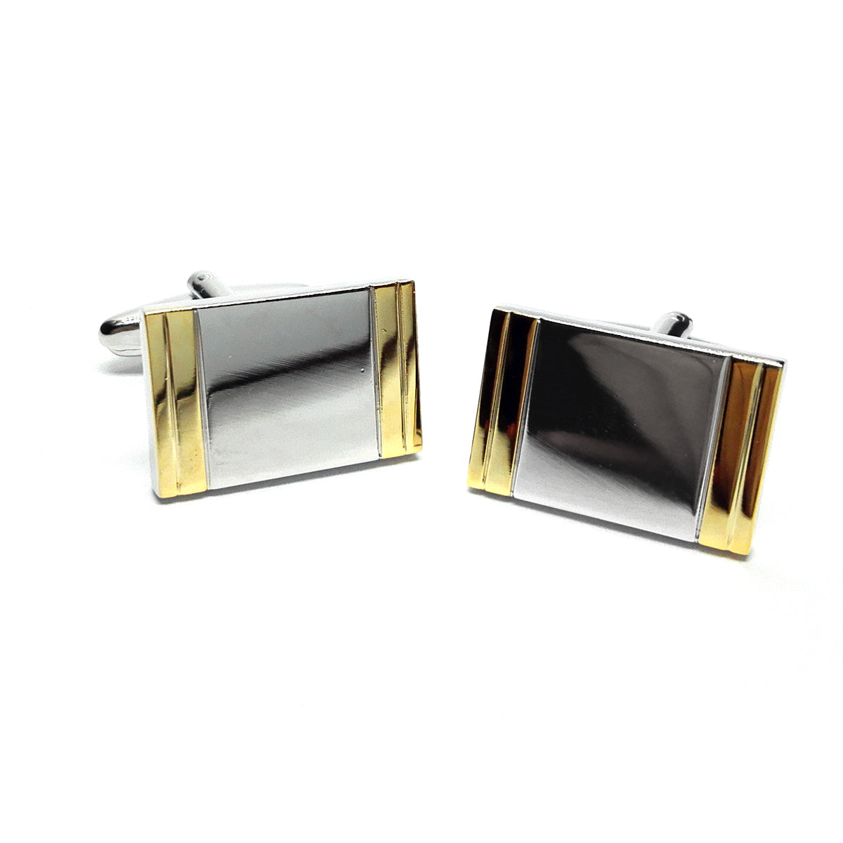 Two tone rectangular Classic cufflinks (engravable) | Ashton and Finch