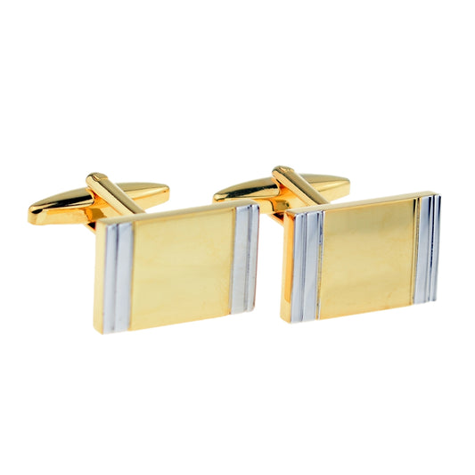 Golden Rectangular Classic cufflinks (engravable) | Ashton and Finch
