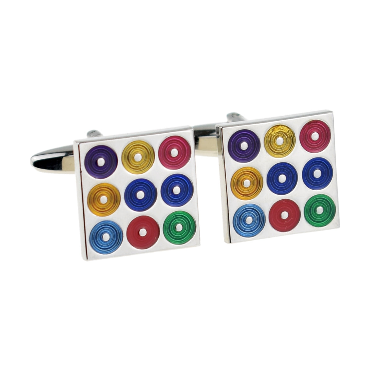 Multi Colour Swirls Square Classic Cufflinks | Ashton and Finch