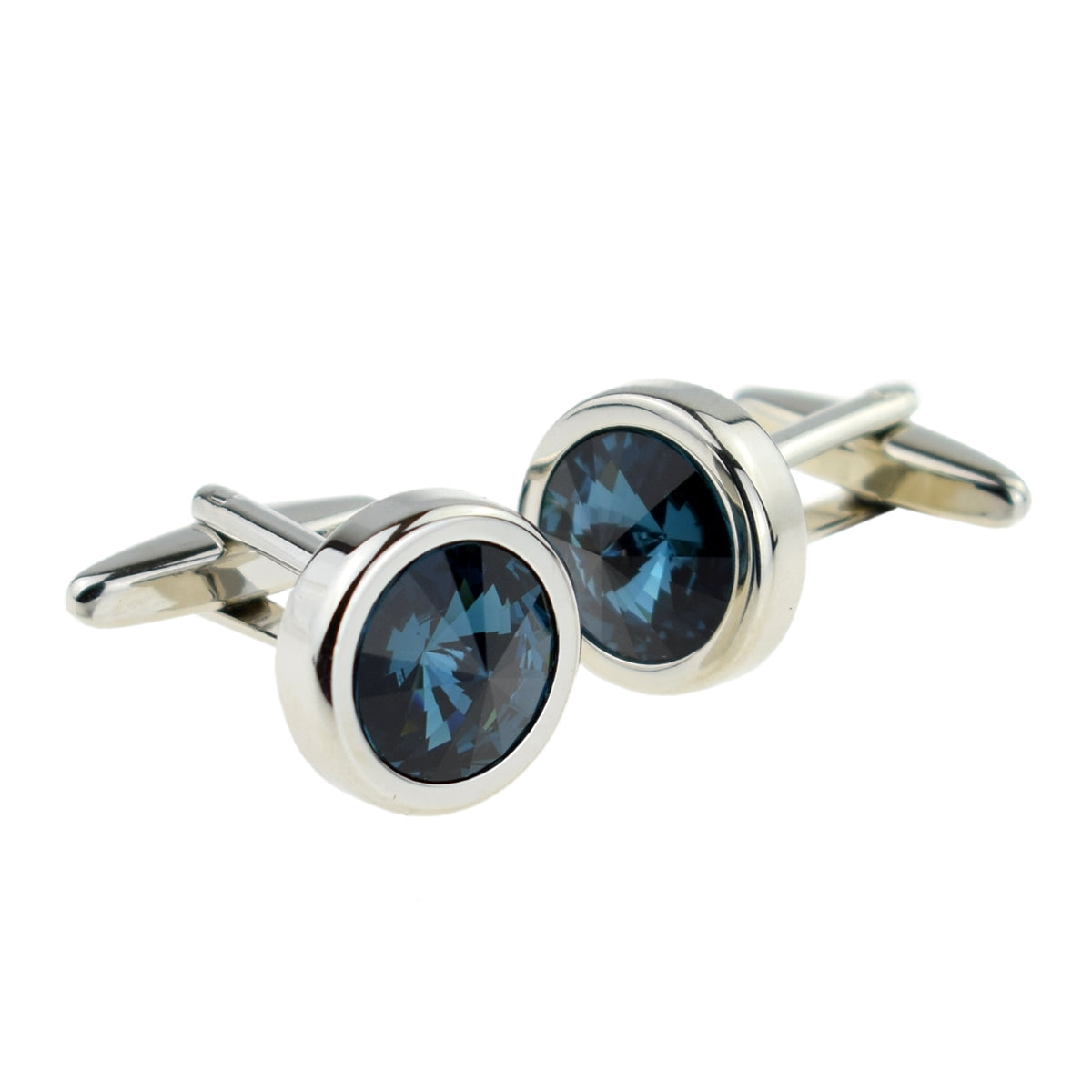 Dark Blue Crystal Classic Cufflinks | Ashton and Finch