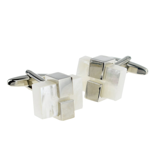 White Ice Acrylic Classic Cufflinks | Ashton and Finch