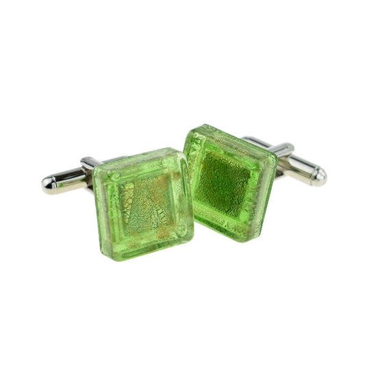 Green Molten Glass Classic Cufflinks | Ashton and Finch