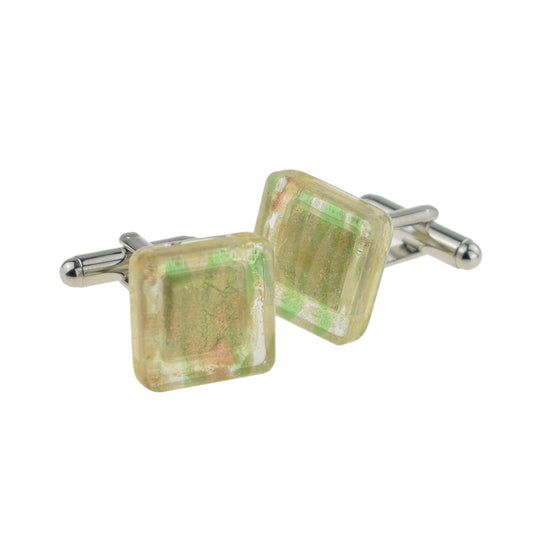 Yellow Green Molten Glass Classic Cufflinks | Ashton and Finch