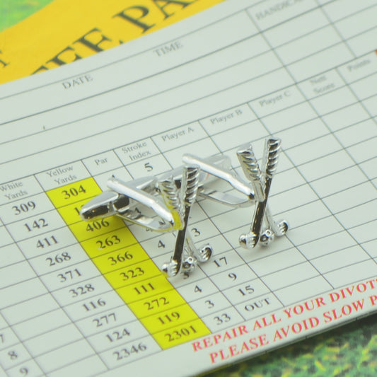 Crossed Golf Clubs & Ball Golfers Cufflinks | Ashton and Finch