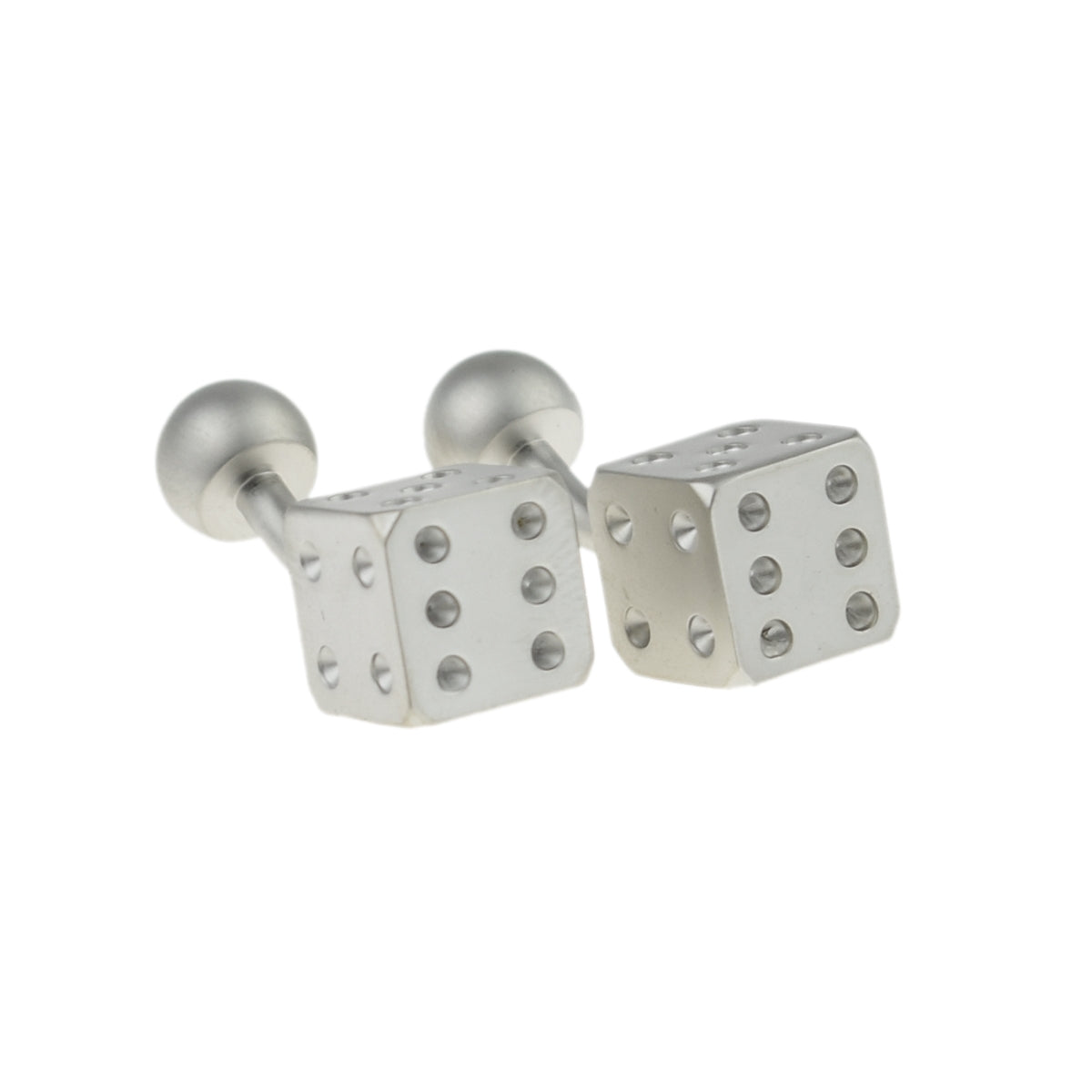Satin Silver Coloured Dice, Casino Gamble Cufflinks | Ashton and Finch