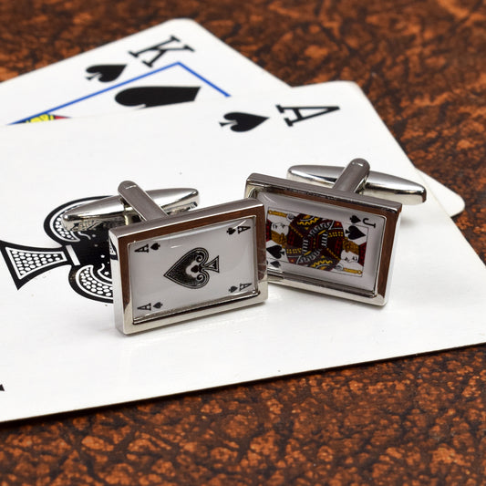 Blackjack Gamblers Playing Cards Cufflinks | Ashton and Finch