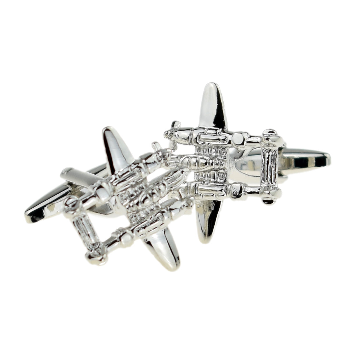 Rhodium Plated Aircraft Cufflinks | Ashton and Finch