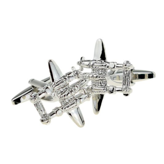 Rhodium Plated Aircraft Cufflinks | Ashton and Finch