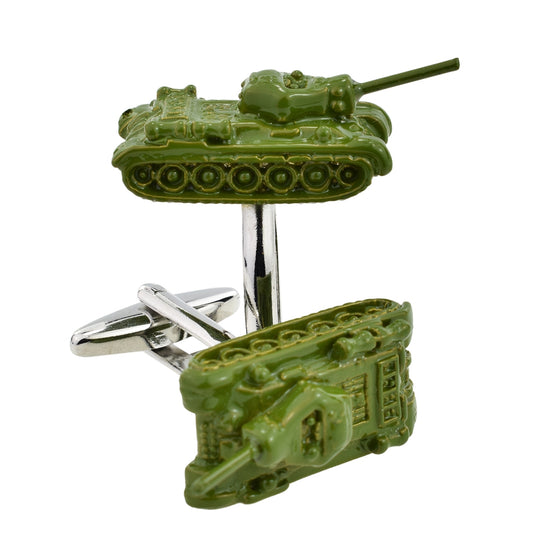 Coloured Tank Army War Cufflinks | Ashton and Finch