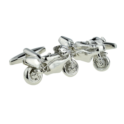 Silver Racing Bike Cufflinks | Ashton and Finch