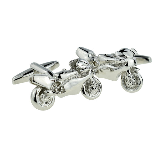 Silver Racing Bike Cufflinks | Ashton and Finch