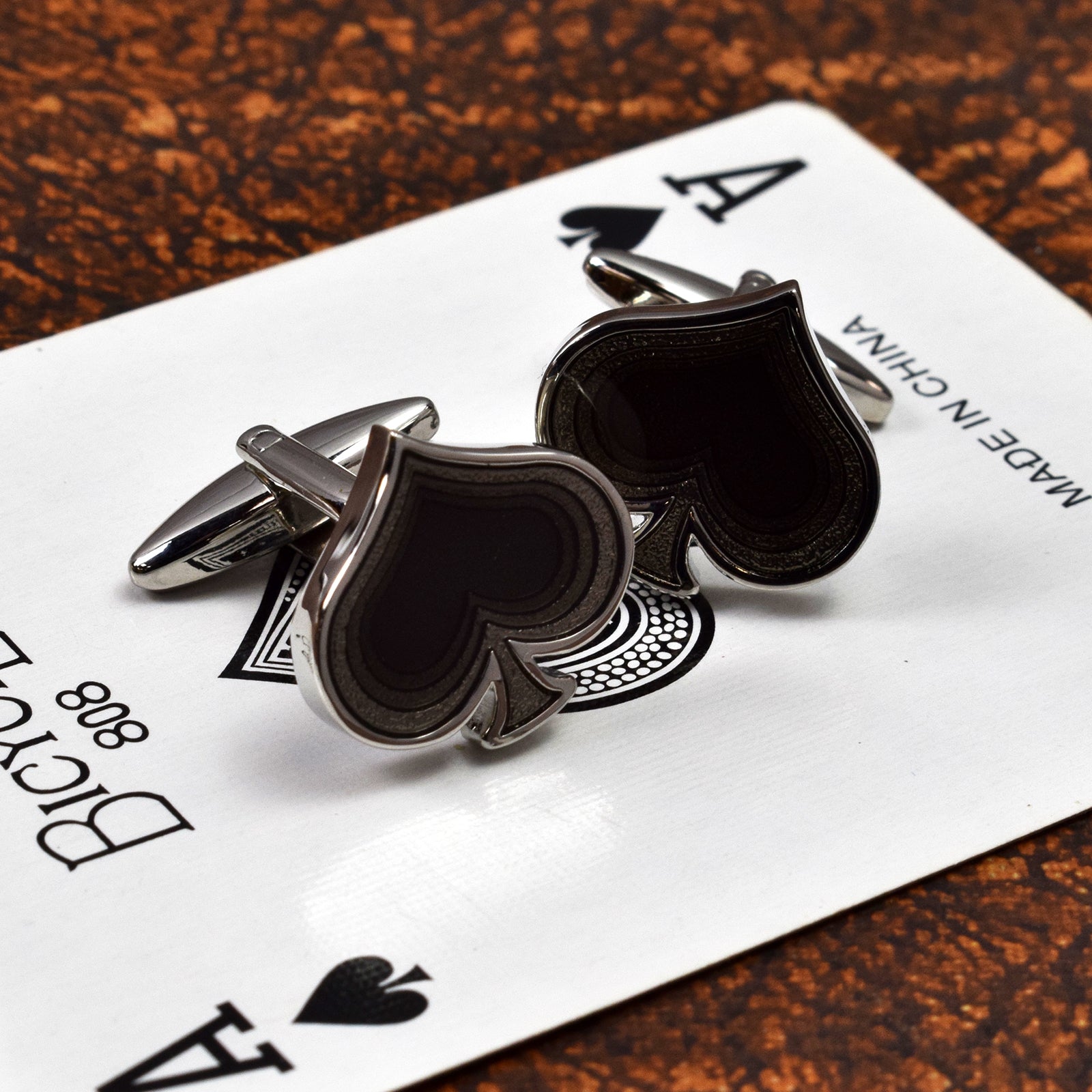 Spades Playing Cards Casino Gamblers Cufflinks | Ashton and Finch