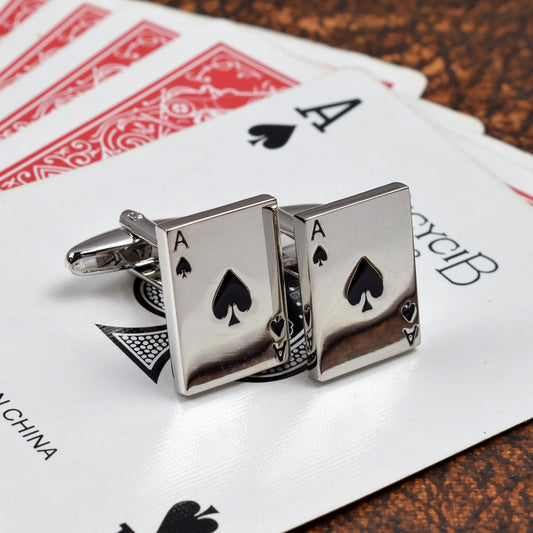 Ace of Spades Playing Cards Casino Gamblers Cufflinks | Ashton and Finch