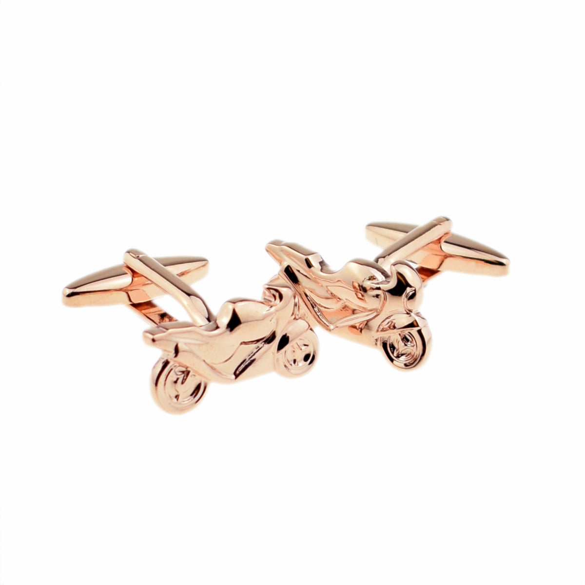 Rose Gold Coloured Sports Motorbike Cufflinks | Ashton and Finch