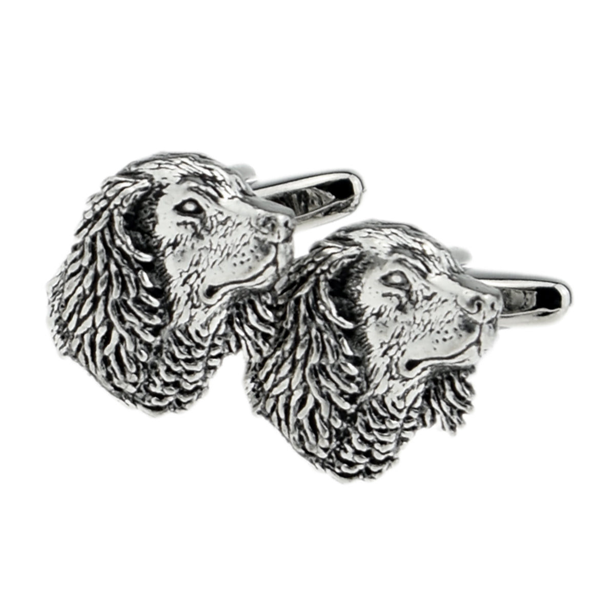 English Made Spaniel Dogs Head Pewter Cufflinks | Ashton and Finch