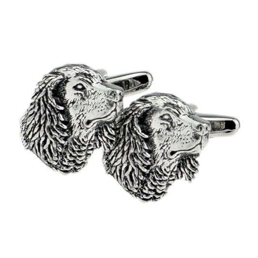 English Made Spaniel Dogs Head Pewter Cufflinks | Ashton and Finch