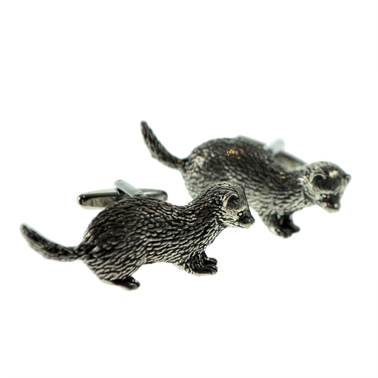 English Made Ferret Pewter Cufflinks | Ashton and Finch